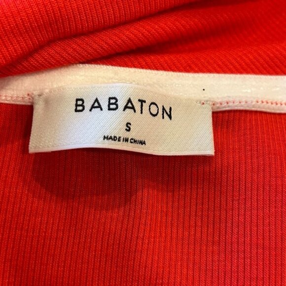 Aritzia Babaton Off The Shoulder Criss Cross Ribbed Stretch Top Red - Picture 6 of 7